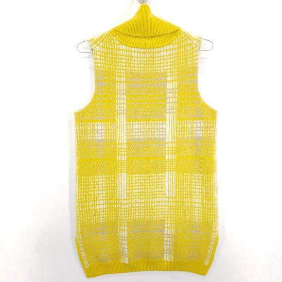 The Limited Sweater Women Medium Yellow Sleeveless Cowl Neck Hi Low Hem Pullover - Picture 6 of 10